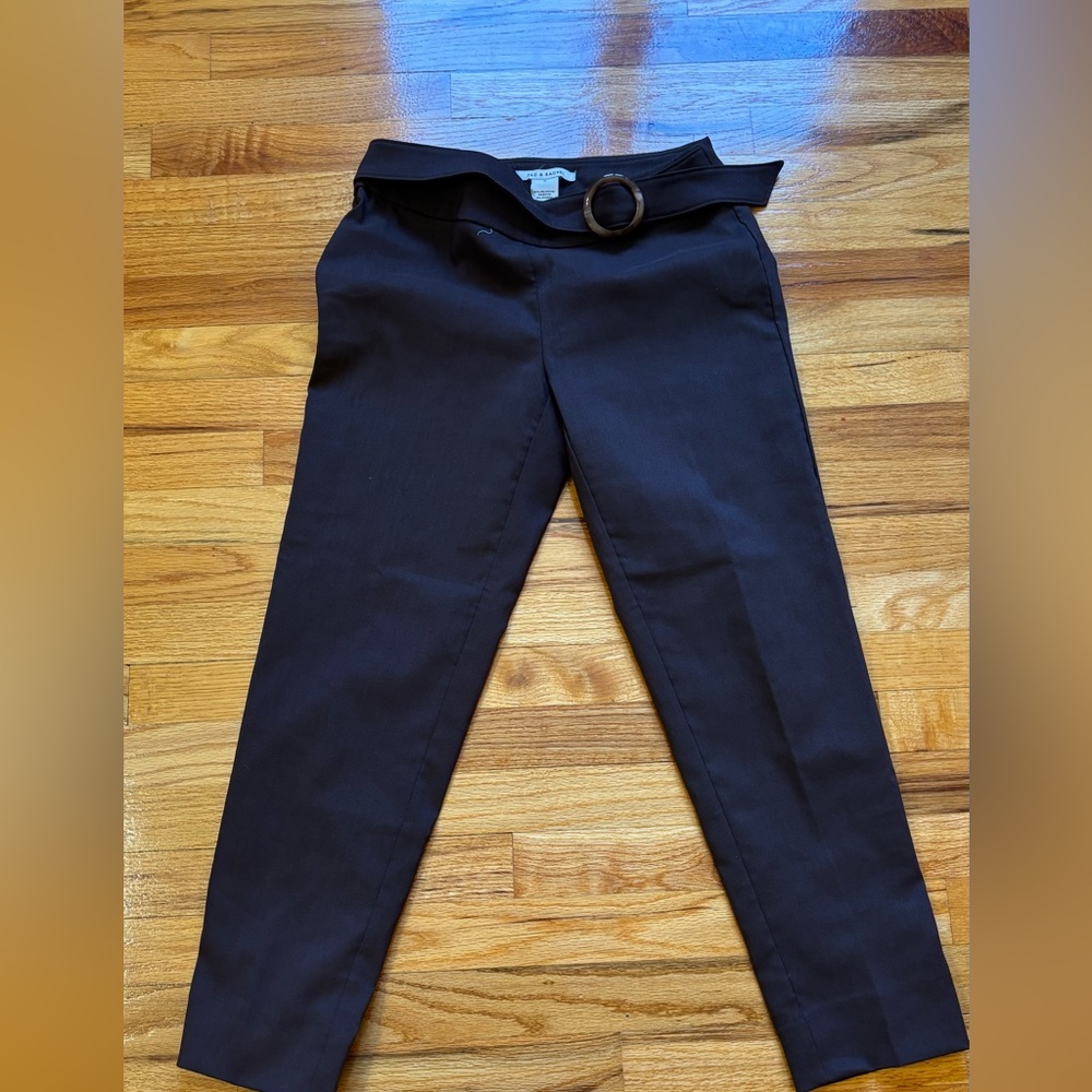 Zac & Rachel Dark brown pants with Tortoise Accent